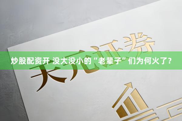 炒股配资开 没大没小的“老辈子”们为何火了？